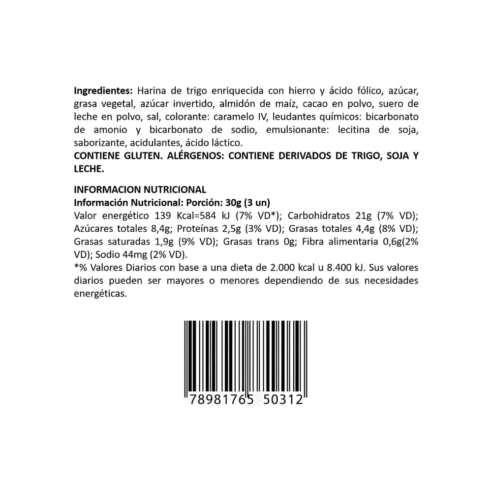 Galletas de chocolate rellenas con crema de chocolate Fofinho (110 g / 3.9 oz) - Miniatura 3