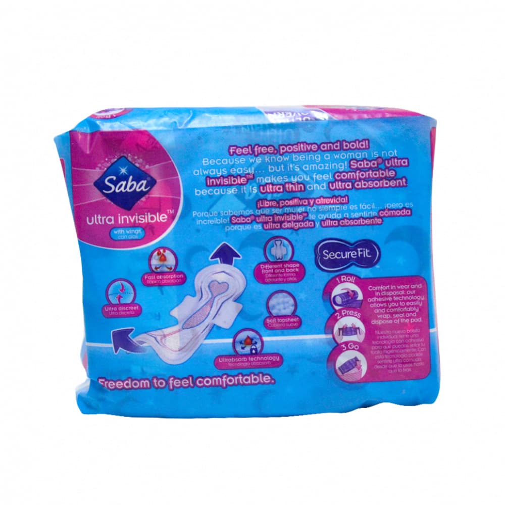 Almohadillas sanitarias flujo súper abundante Saba (6 U) - Miniatura 4