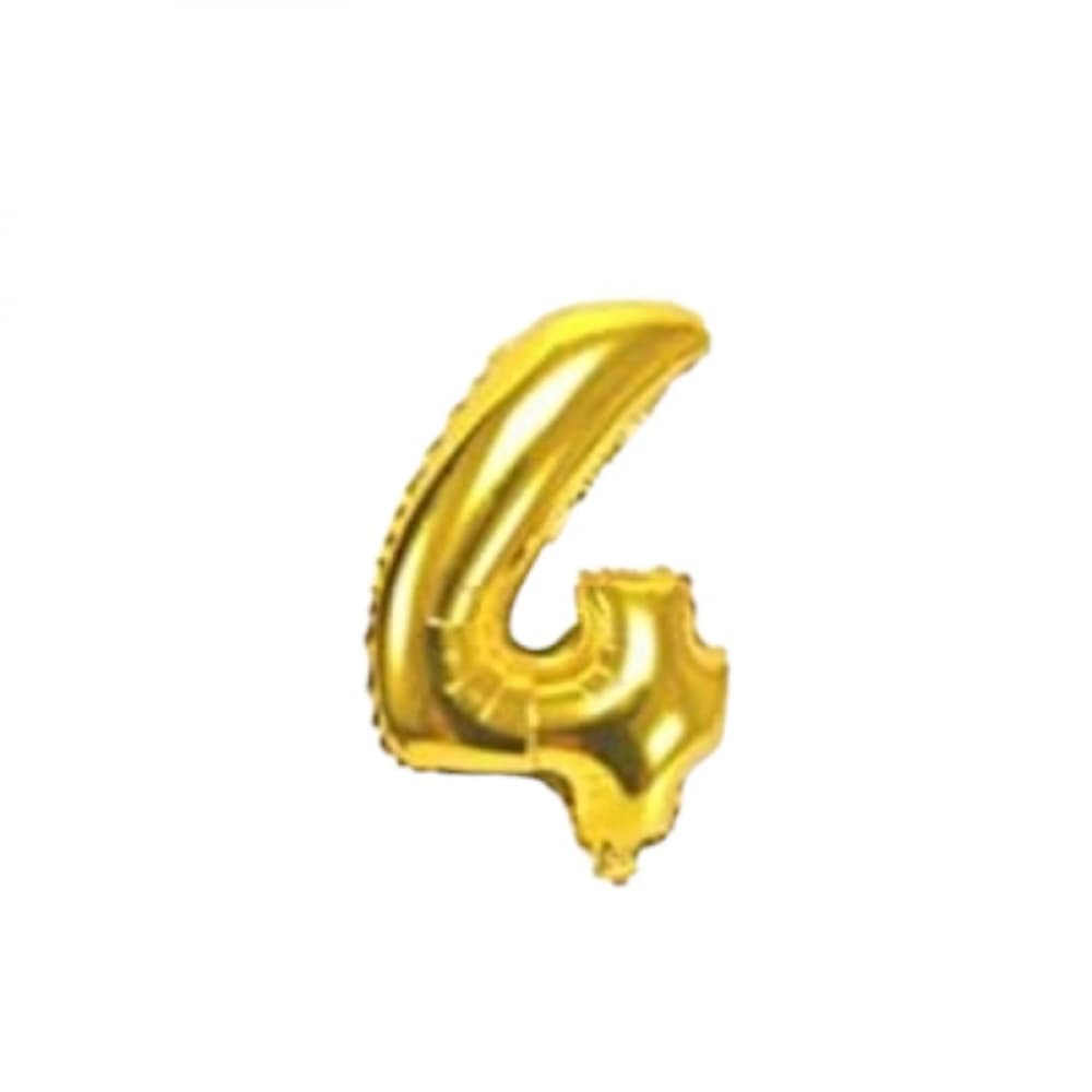 Globo dorado número 4 Balloon (16 pulgadas) - Miniatura 2
