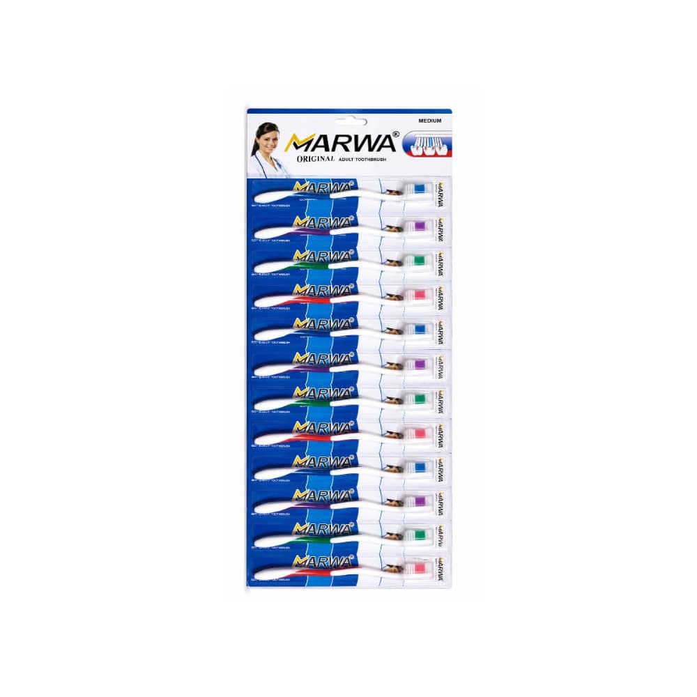 Cepillos dientes de cerdas medias Marwa (12 U) - Miniatura 1