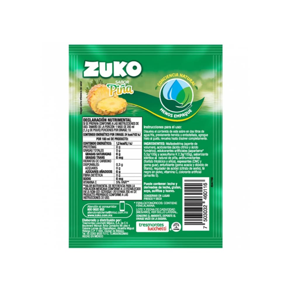 Combo refrescos zuko manzana (5 x 13 g) + zuko piña (5 x 13 g) + zuko fresa (5 x 13 g) - Miniatura 2