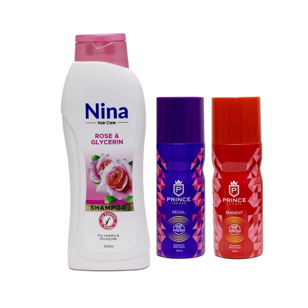 Champú de rosa y glicerina  + desodorante pulverizador para hombre eminente + desodorante pulverizador para hombre regal - Imagen 1