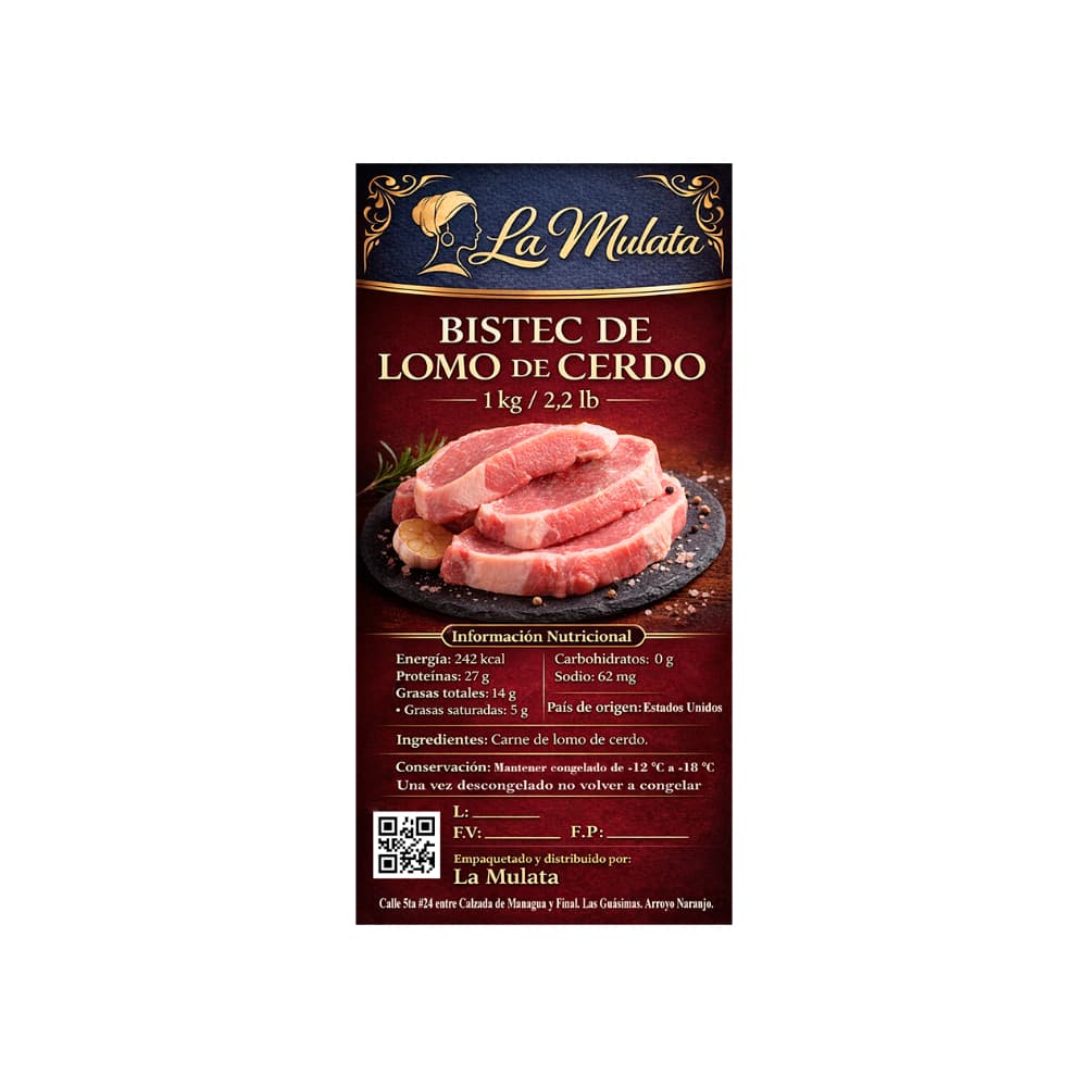 Bistec de lomo de cerdo La Mulata (1 kg / 2.2 lb) - Miniatura 2