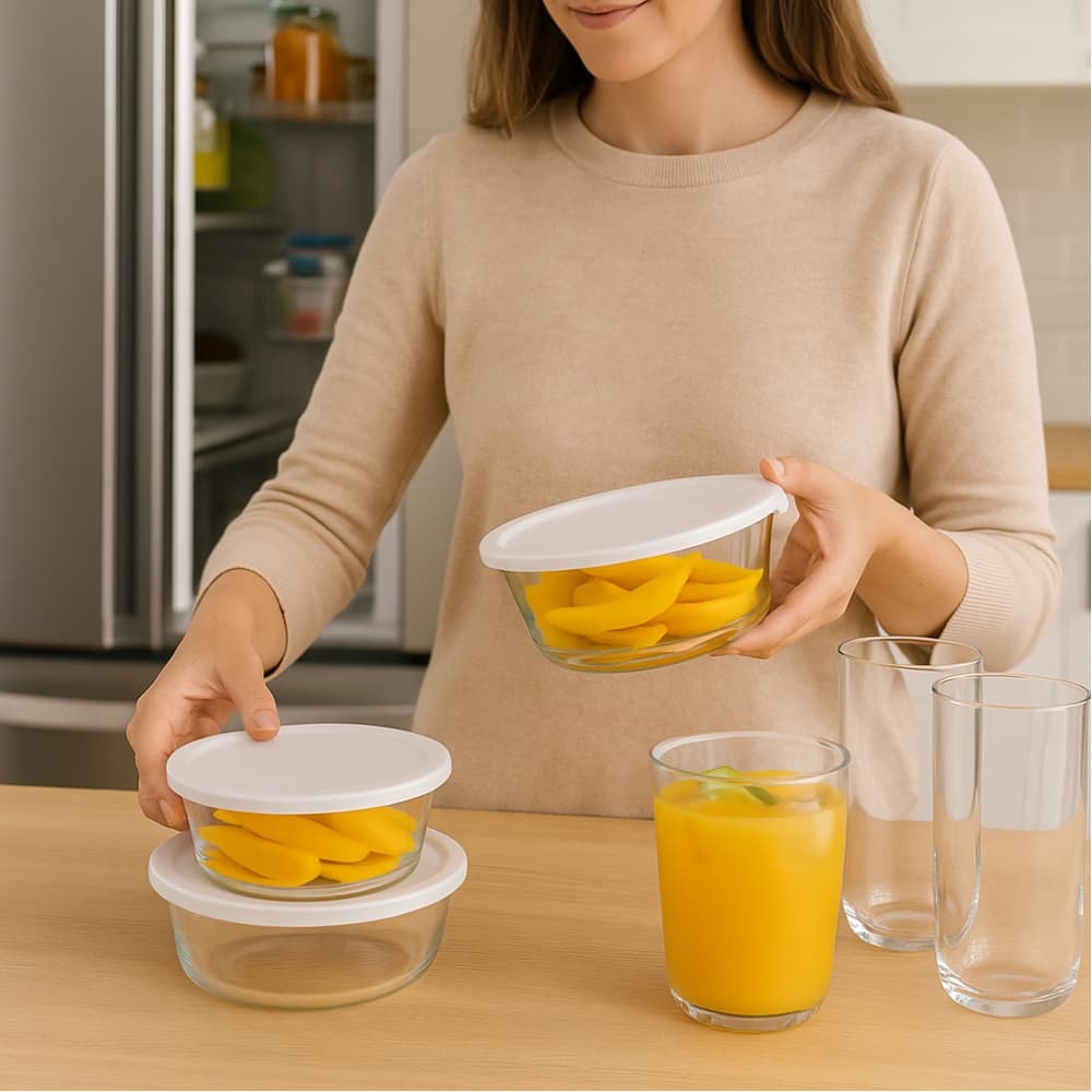 Recipiente para alimento con tapa blanca Chefs (3 U) - Miniatura 3