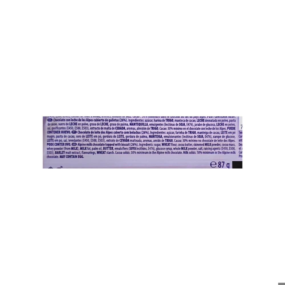 Tableta de chocolate con leche y galleta crujiente LU Milka (87 g / 3.06 oz) - Miniatura 3