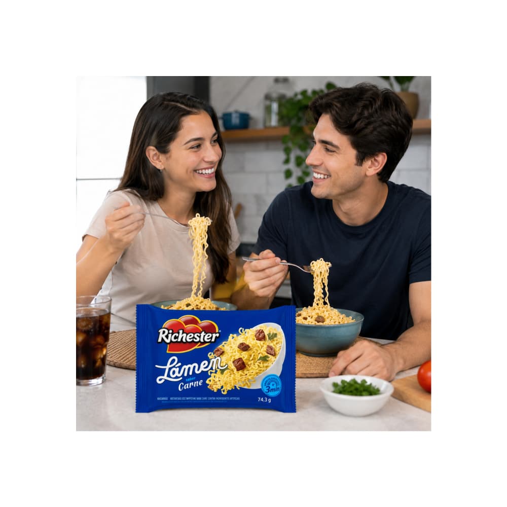 Sopa instantánea sabor a carne Richester (12 x 74.3 g / 2.62 oz) - Miniatura 5
