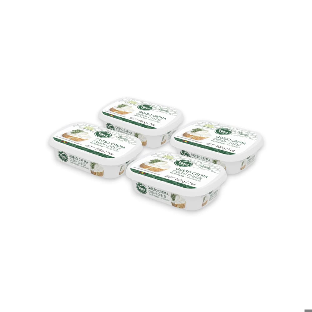 Queso crema pasteurizado Vima Foods (4 x 200 g / 7 oz) - Imagen 1