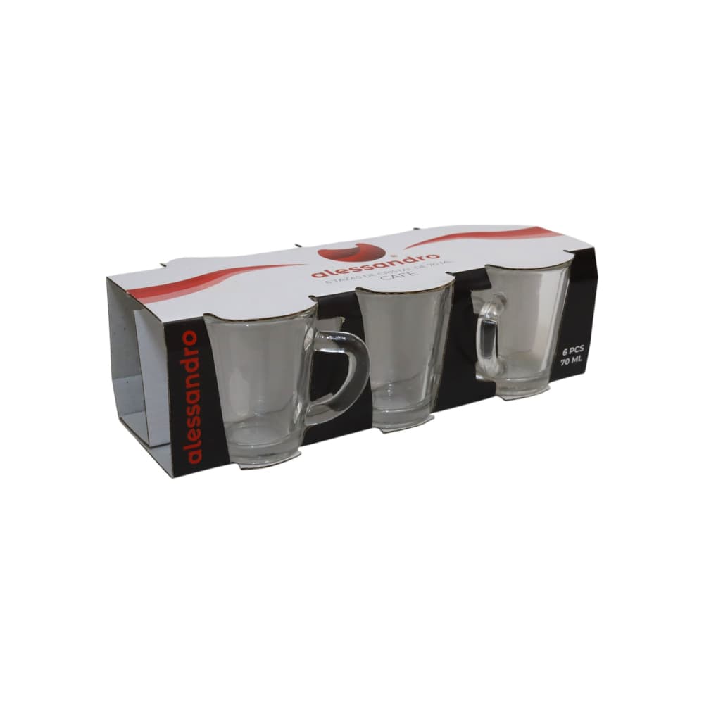 Juego de tazas de cristal para café 70 ml Alessandro (6 U) - Miniatura 3