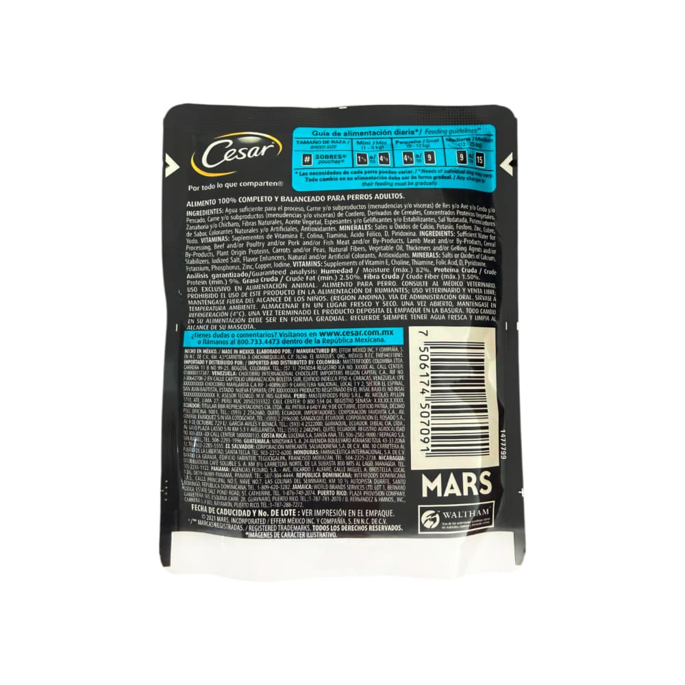 Alimento para perro filete de cerdo con vegetales Delicias Caseras Cesar (75 g / 2.65 oz) - Miniatura 2