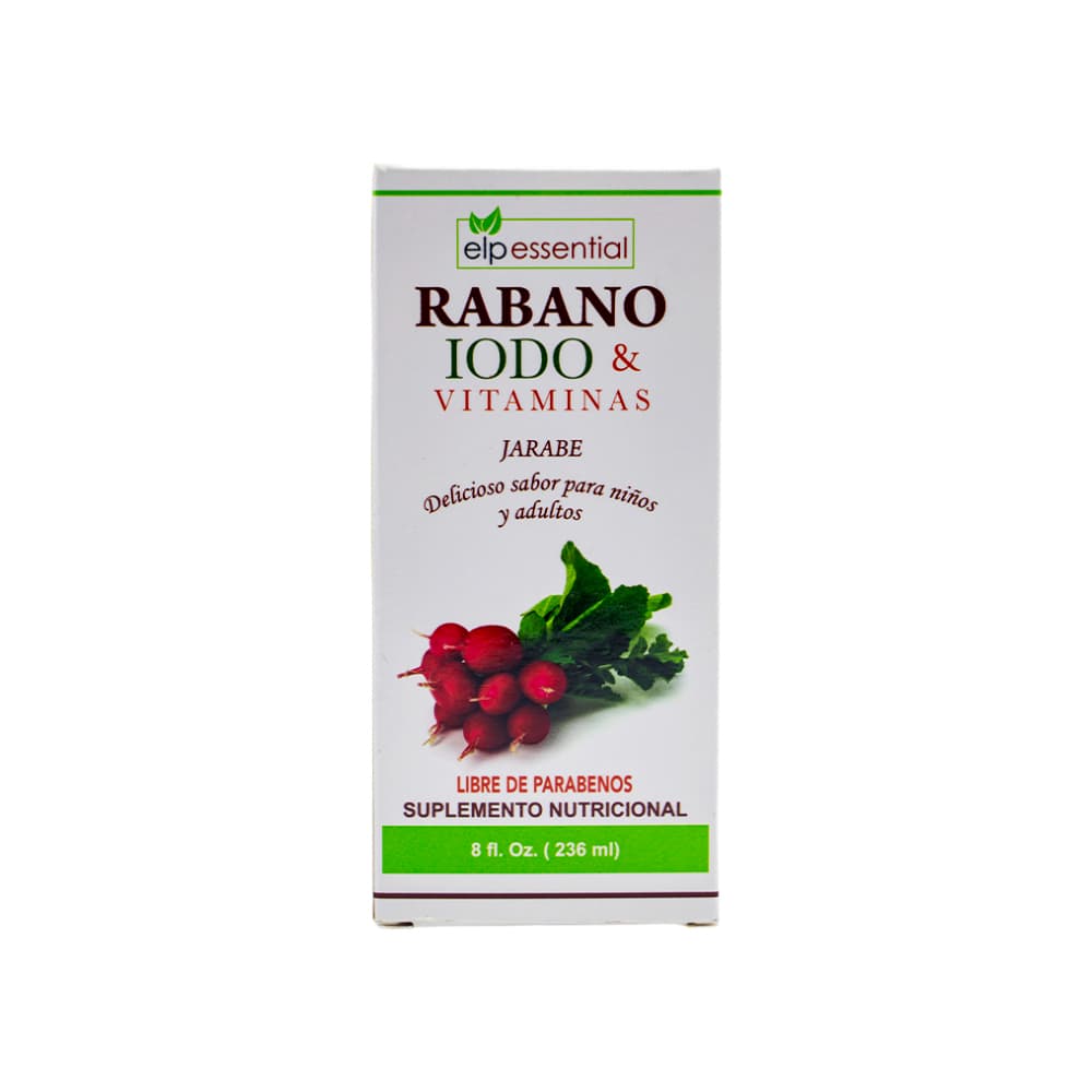 Jarabe de rábano, iodo y vitaminas Elp Essential (236 ml / 8 fl oz) - Imagen 1