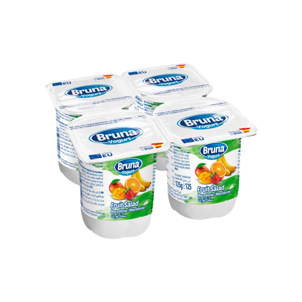 Yogurt pasteurizado sabor a macedonia Bruna (4 x 125 g / 4.41 oz) - Miniatura 3