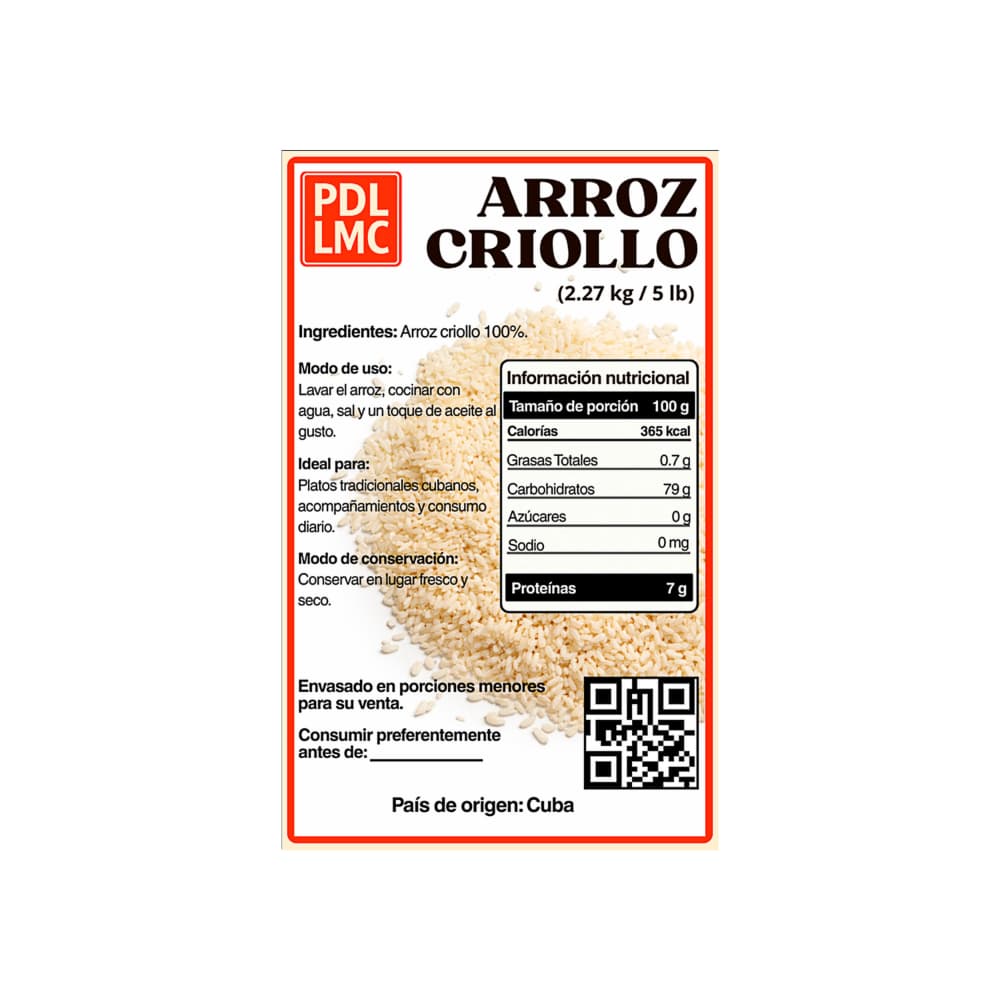 Arroz criollo PDL LMC (2.27 kg / 5 lb) - Miniatura 3