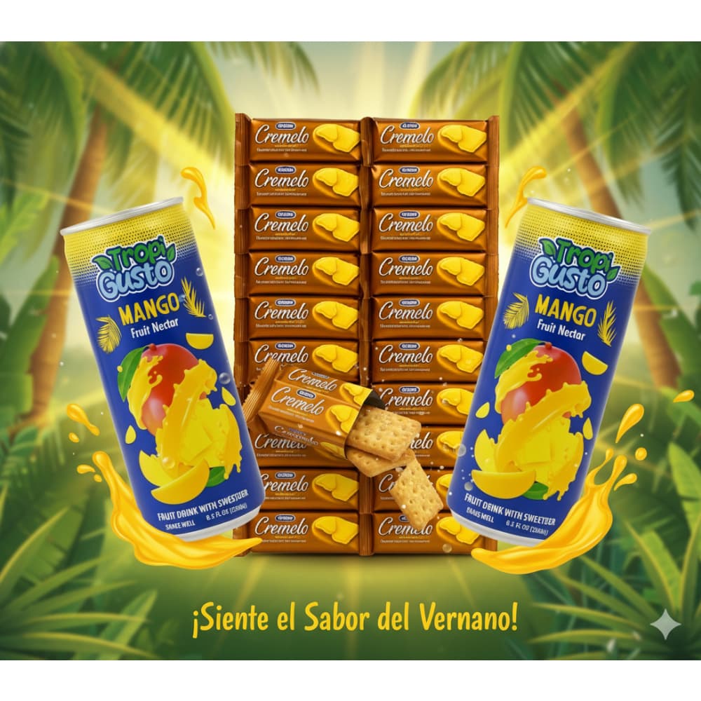 Galletas sándwich con crema sabor a chocolate Cremelo Mrs. Bector's Cremica (440 g / 15.5 oz) + Néctar de fruta sabor mango Tropi Gusto (250 ml) - Miniatura 4
