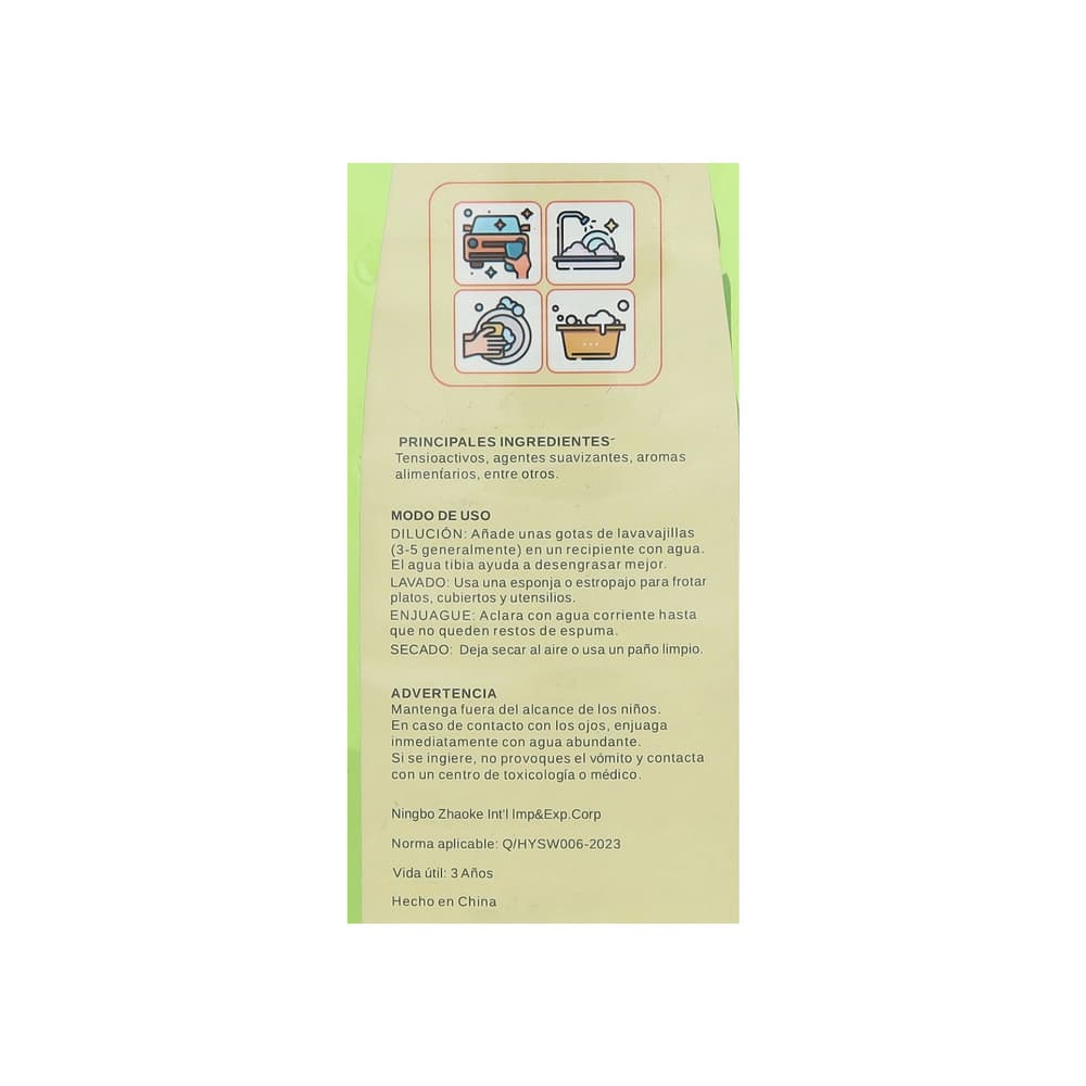 Detergente líquido lavavajillas con aroma a lima Kuidare (1.1 L) - Miniatura 4