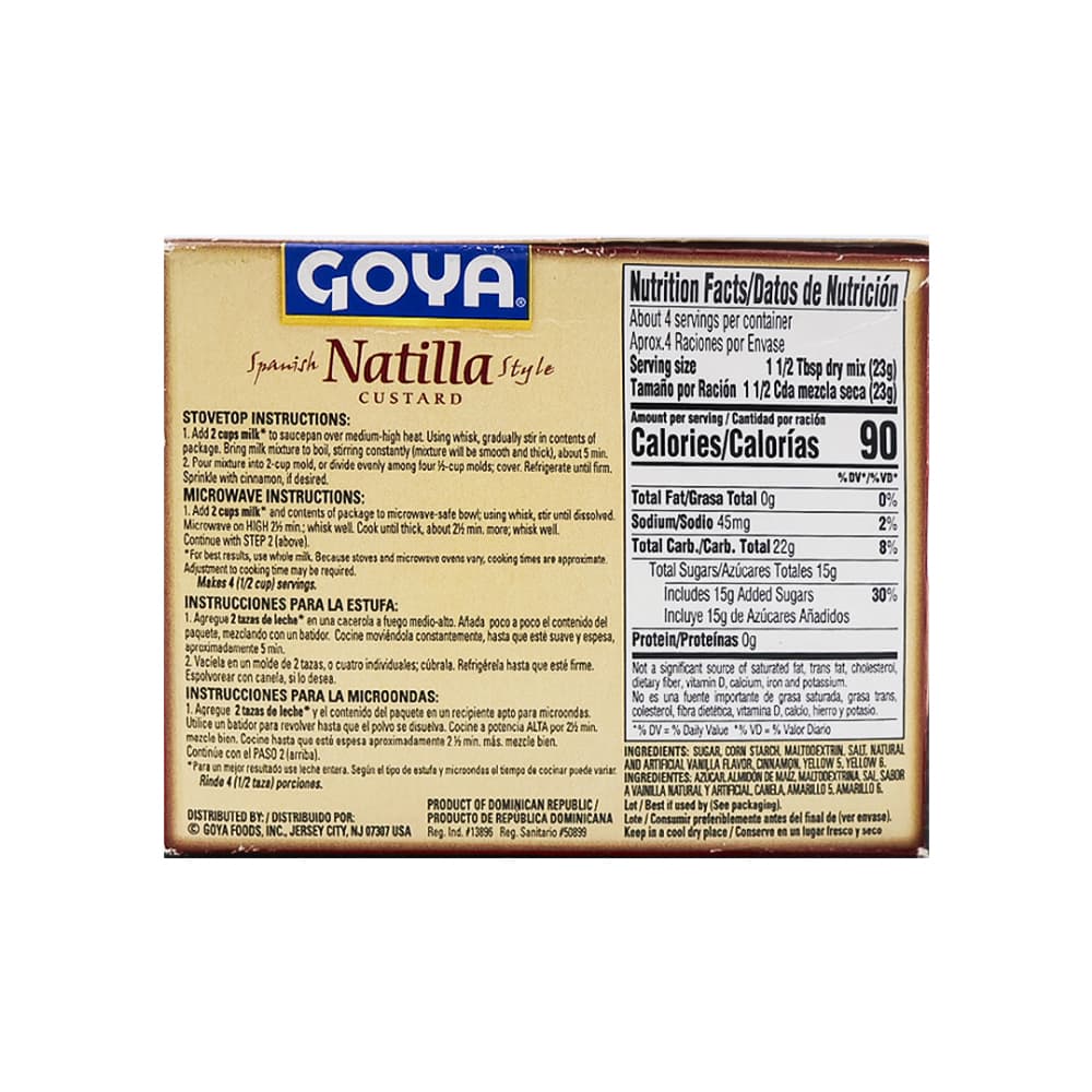Mezcla de natilla Goya (92 g / 3.25 oz) - Miniatura 2
