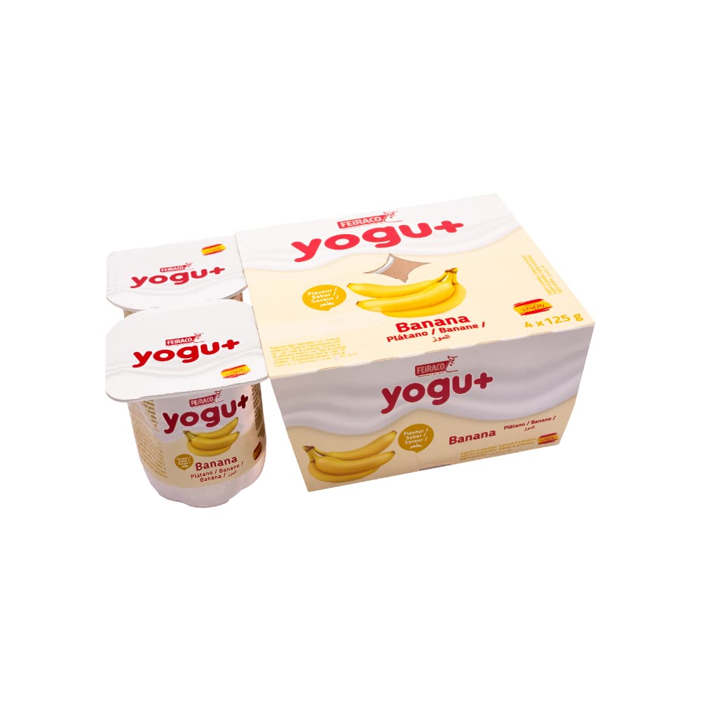 Yogurt de Plátano  yogu+ Feiraco (24 x 125 g / 4.4 oz) - Miniatura 2