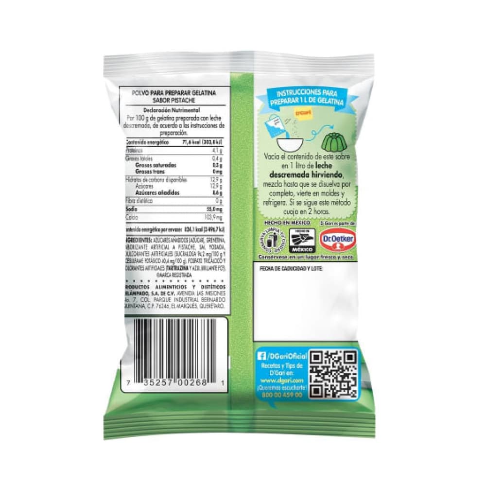 Gelatina de sabor pistache D'Gari (120 g / 4.23 oz) - Miniatura 3