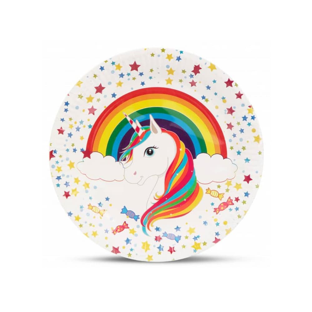 Juego de platos desechables con temática de unicornio Gutza (10 u) - Miniatura 1