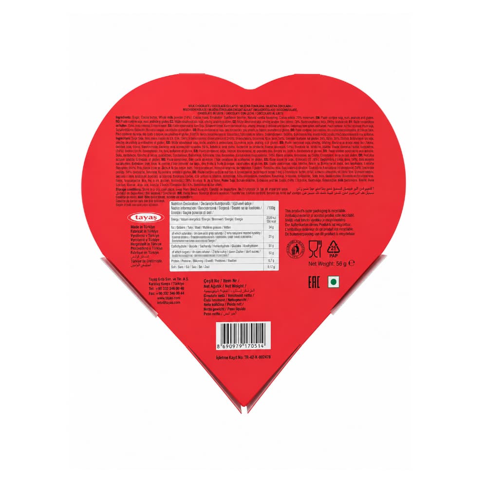 Caja de bombones de chocolate Tayas Amor (100 g / 3.52 oz) - Miniatura 2