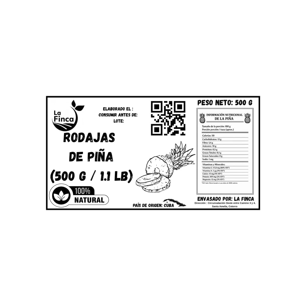Rodajas de piña La Finca (500 g / 1.1 lb) - Miniatura 4