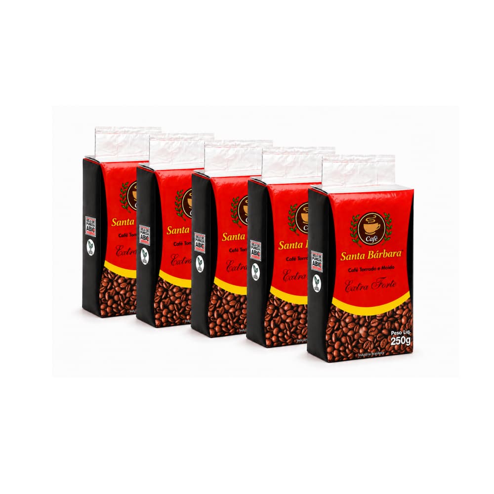 Café tostado y molido extra fuerte Santa Bárbara (5 x 250 g / 8.8 oz) - Miniatura 1