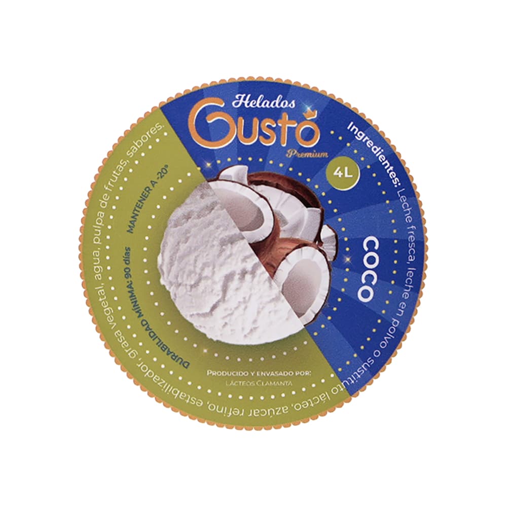 Helado Premium de coco Gustó (4 L) - Miniatura 3