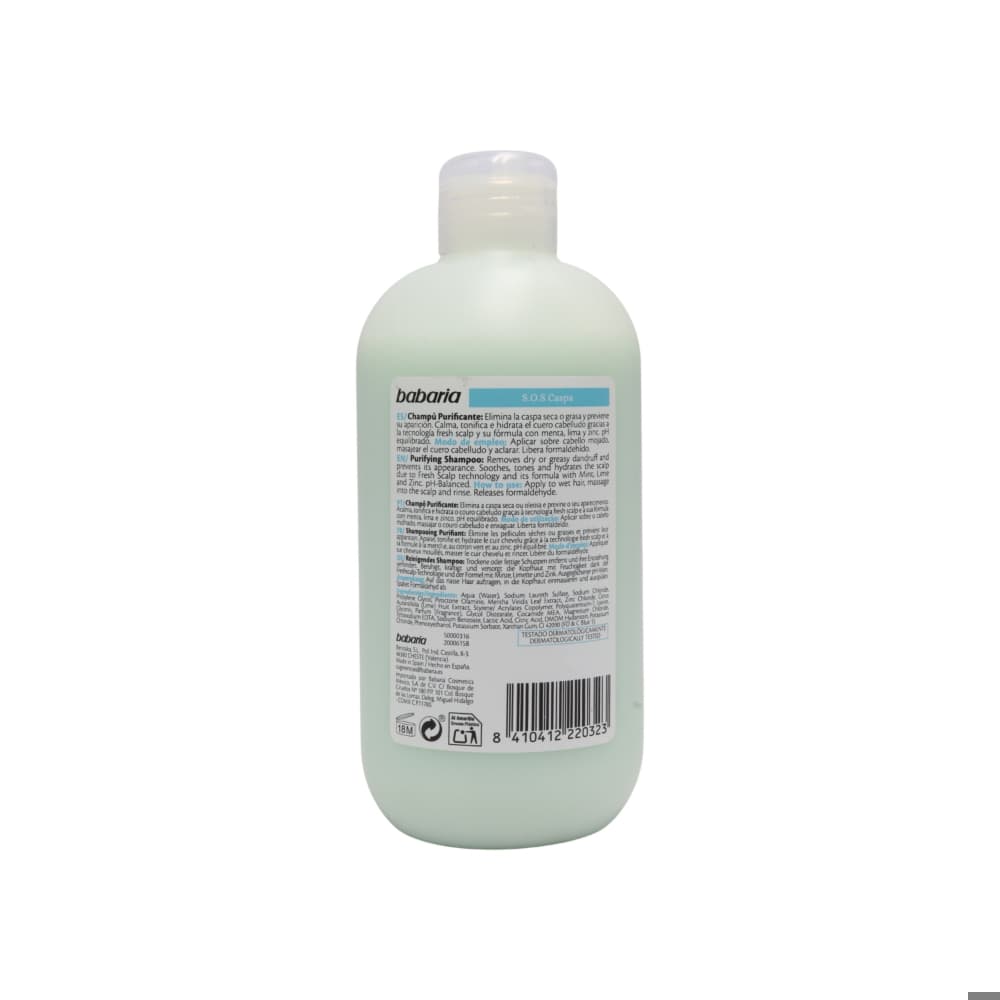 Champú purificante S.O.S caspa Babaria (500 ml) - Miniatura 3