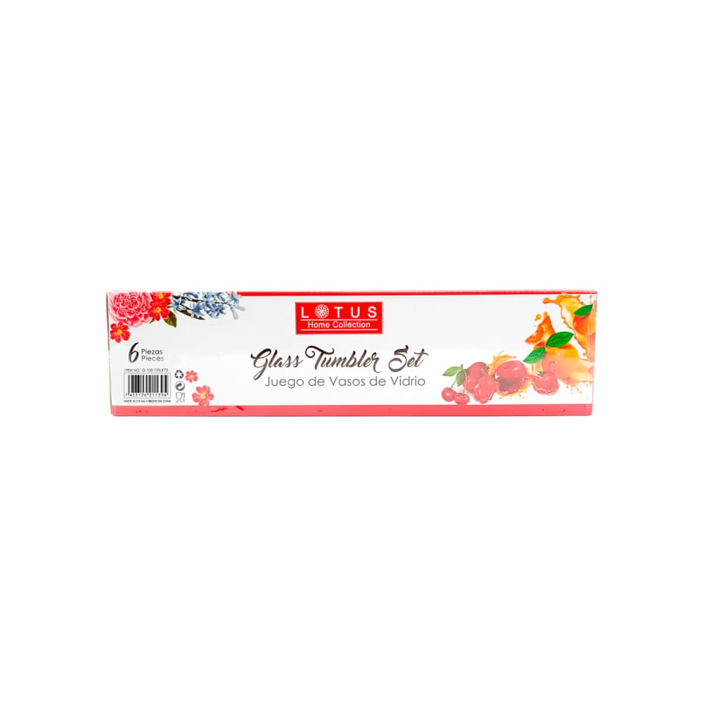 Juego de vasos de vidrio Lotus Home Collection (6 U) - Miniatura 3