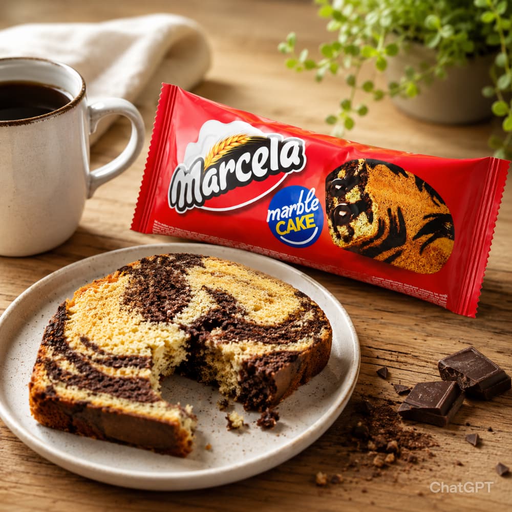 Pastel marmoleado relleno de salsa de cacao Marcela (40 g / 1.41 oz) - Miniatura 4