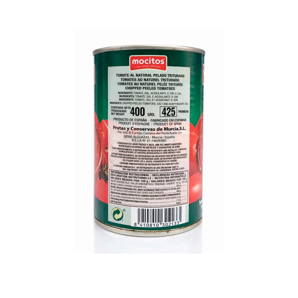 Tomate al natural pelado triturado Mocitos (400 g / 14.1 oz) - Miniatura 2