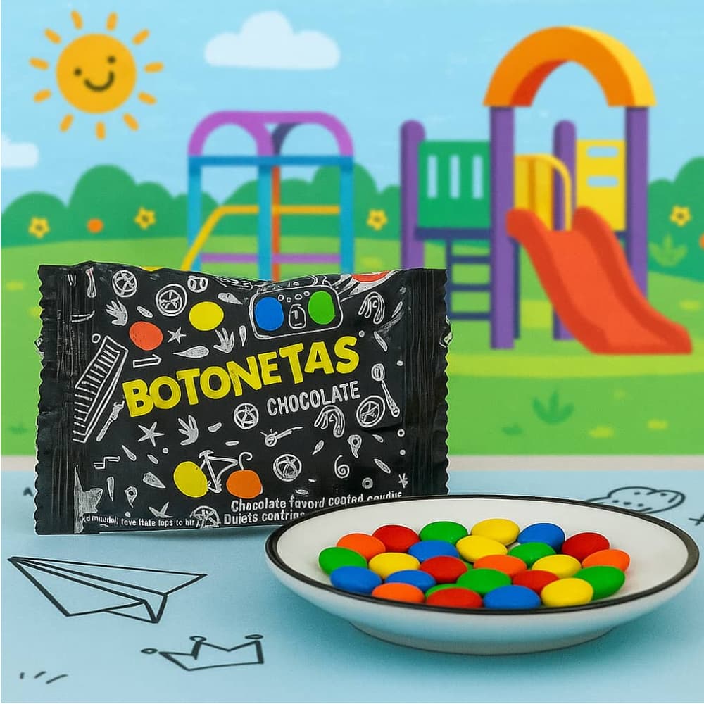 Dulces confitados sabor a chocolate Botonetas Best (12 x 9 g) - Miniatura 3