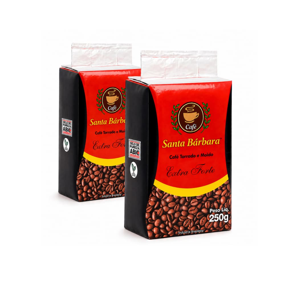 Café tostado y molido extra fuerte Santa Bárbara (2 x 250 g / 8.8 oz) - Miniatura 1