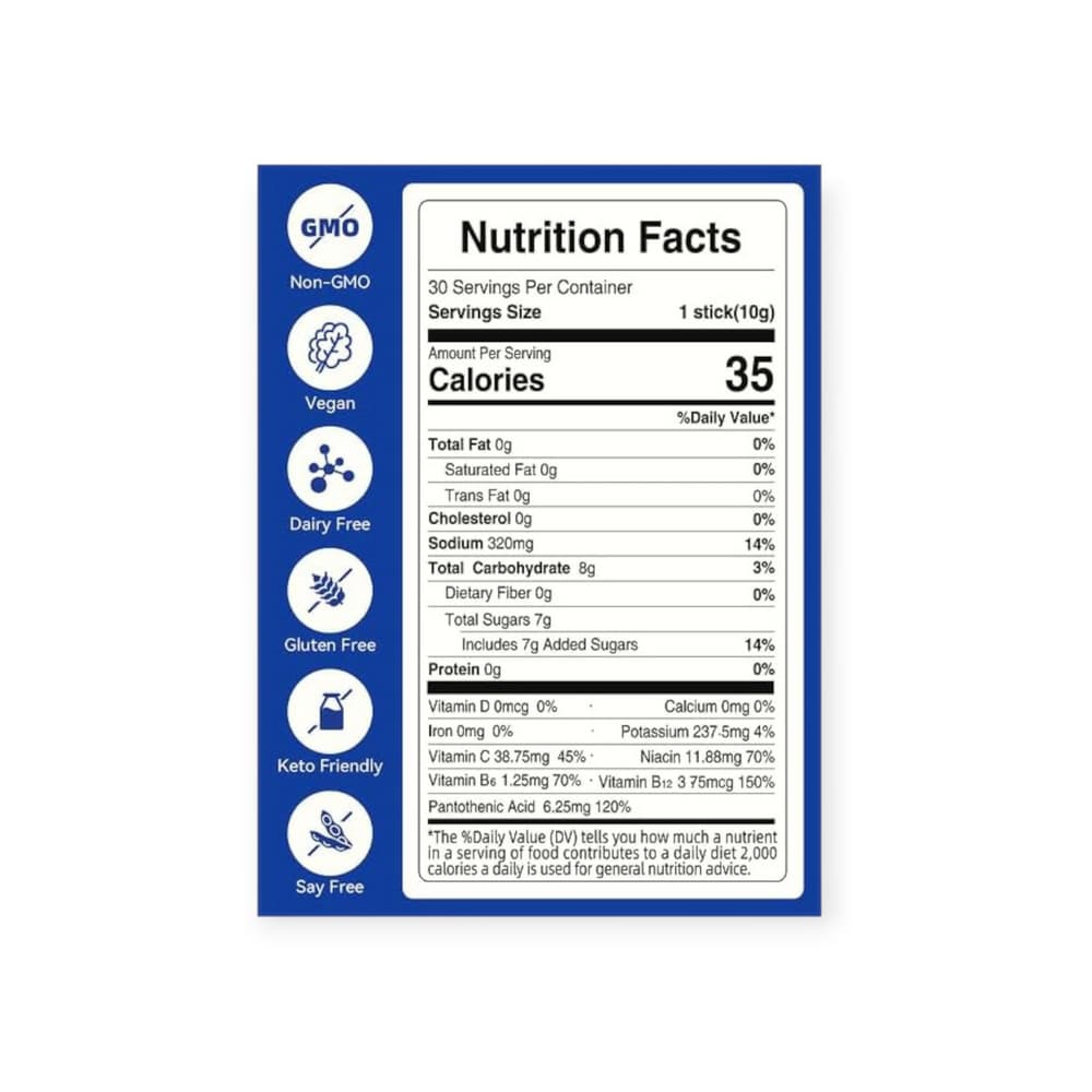 Mezcla para bebida electrolítica, sabores variados Pictaw (30 U) - Miniatura 2