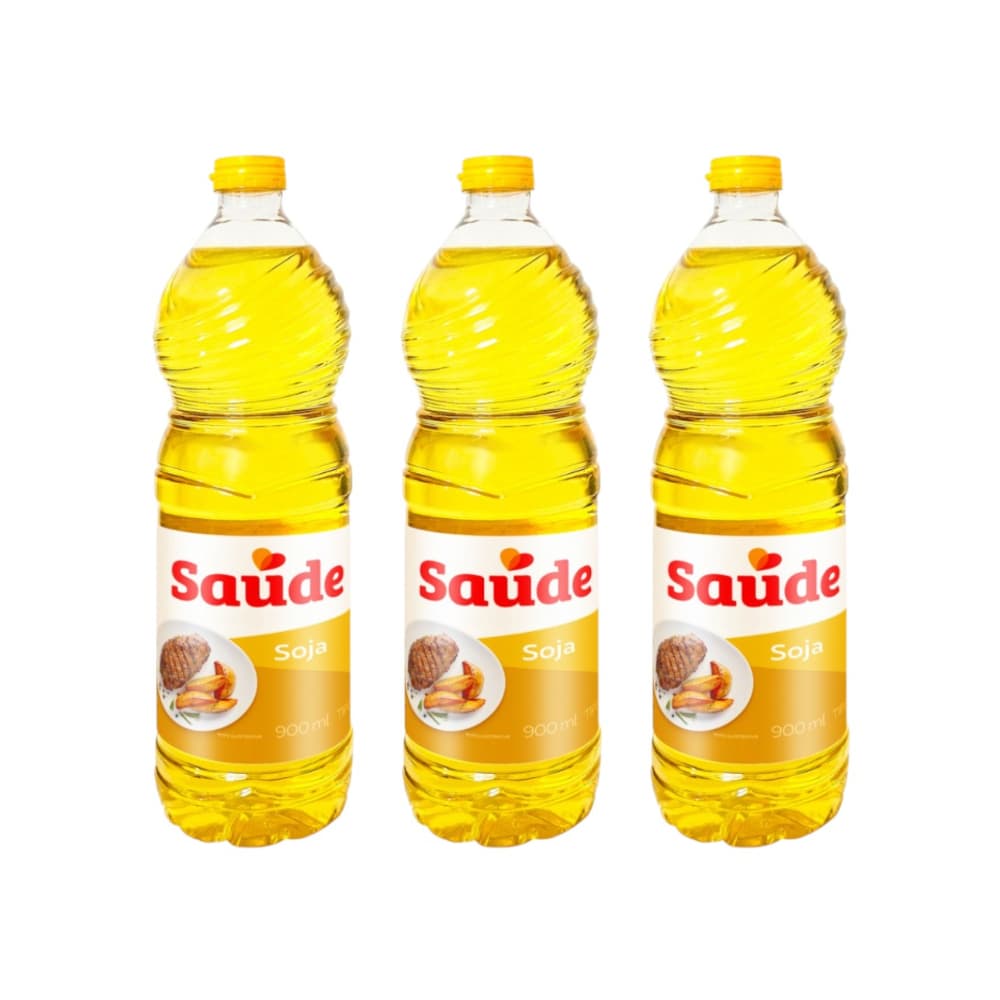 Aceite vegetal de soja Saude (3 x 900 ml / 31.7 oz) - Imagen 1