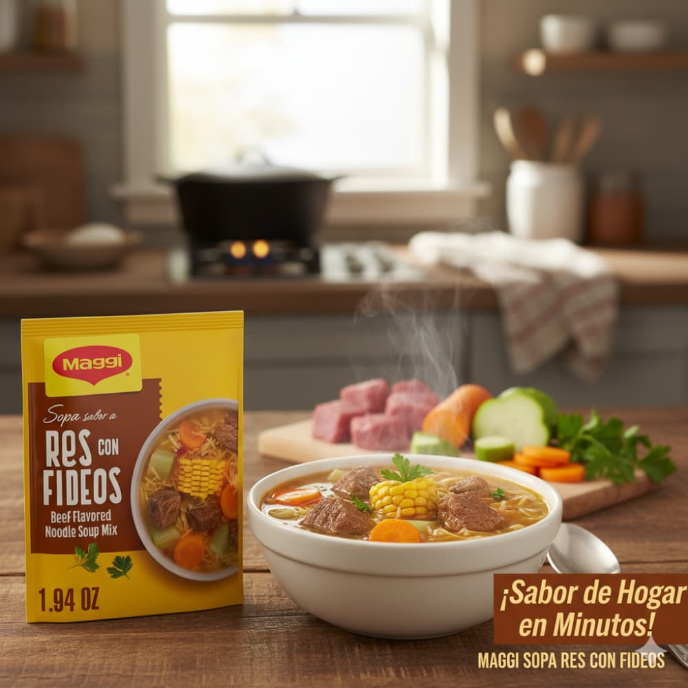 Sopa sabor a res con fideos Maggi (55 g / 1.94 oz) - Miniatura 4