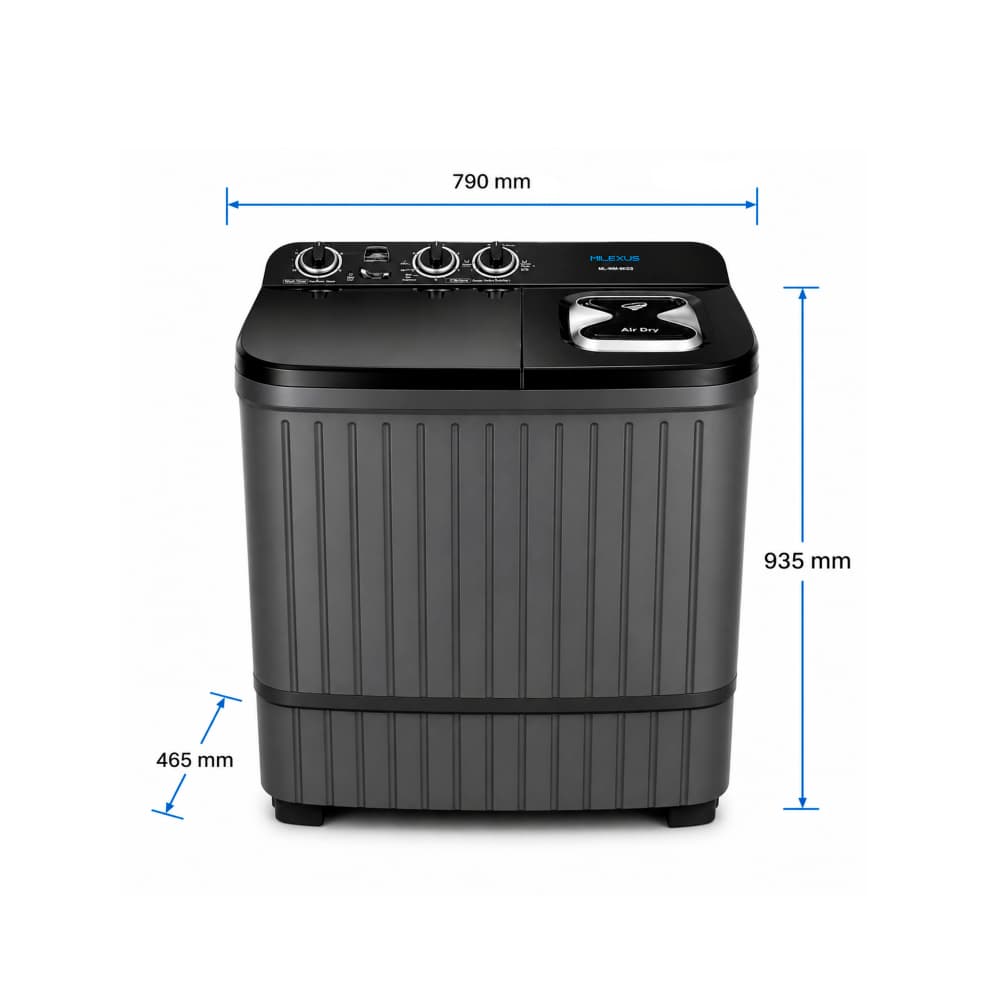 Lavadora semiautomática con bomba 9 Kg negra Milexus ML-WM-9KGS - Miniatura 4