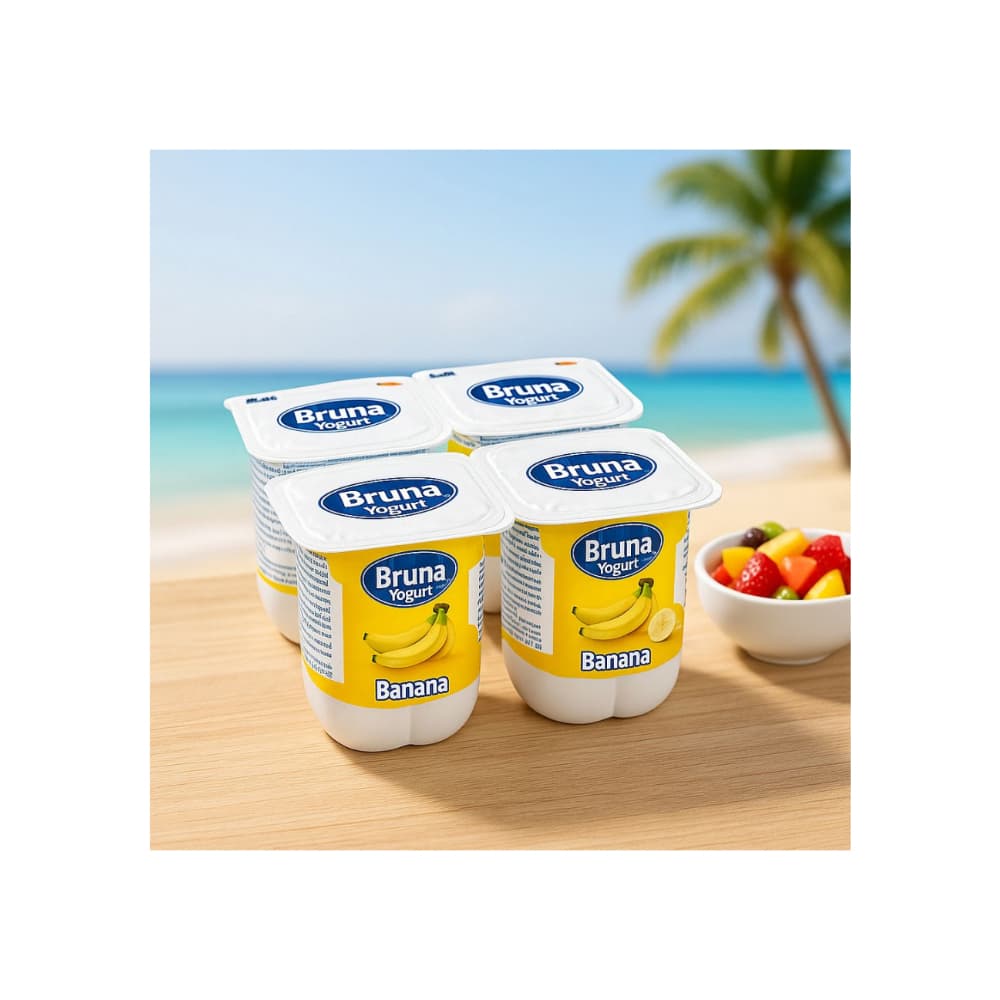 Yogurt pasteurizado sabor a plátano Bruna (16 x 125 g / 4.41 oz) - Miniatura 4