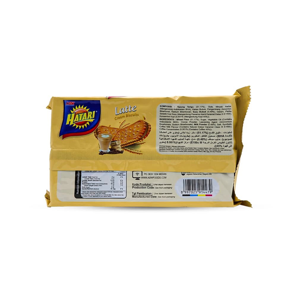 Galletas con crema sabor latte Hatari (190 g / 6.70 oz) - Miniatura 2