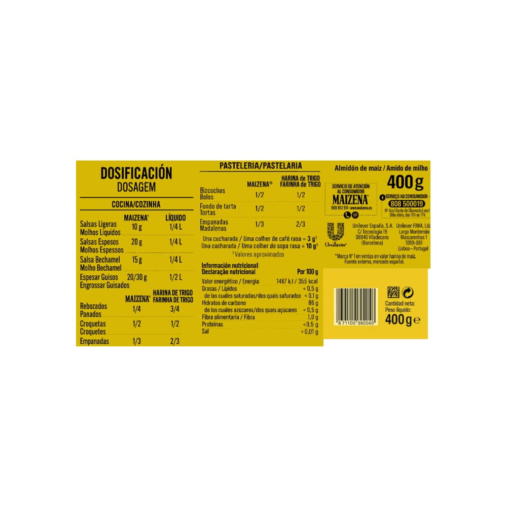 Harina fina de maíz Maizena (400 g / 14.10 oz) - Miniatura 3