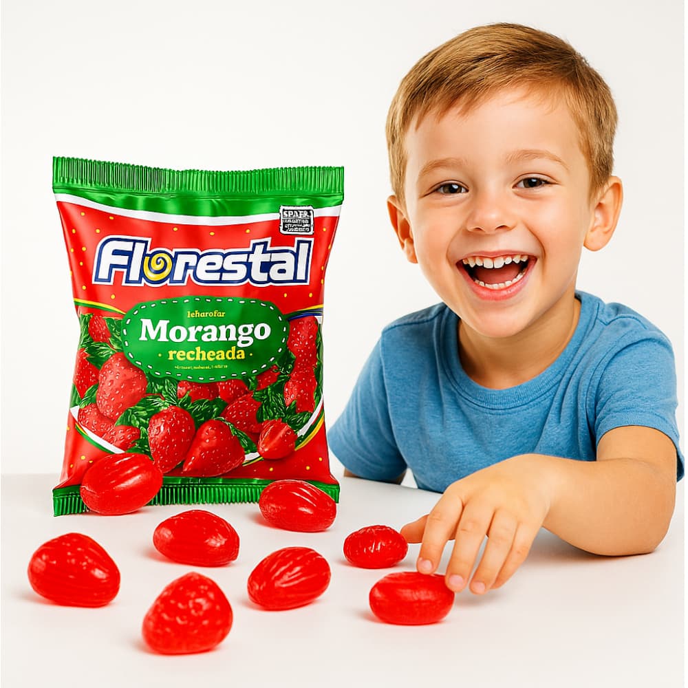 Caramelo con relleno sabor fresa Florestal (500 g / 1.10 lb) - Miniatura 5