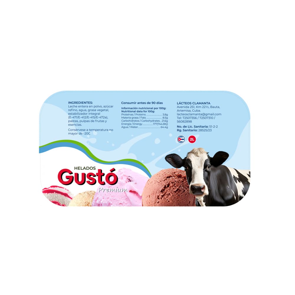 Helado Premium de rizado de moscatel Gustó (2 L) - Miniatura 3