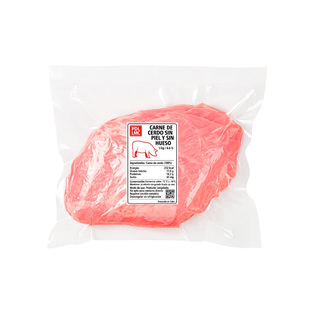 Carne de cerdo sin piel y sin hueso PDL LMC (3 kg / 6.6 lb) - Miniatura 3