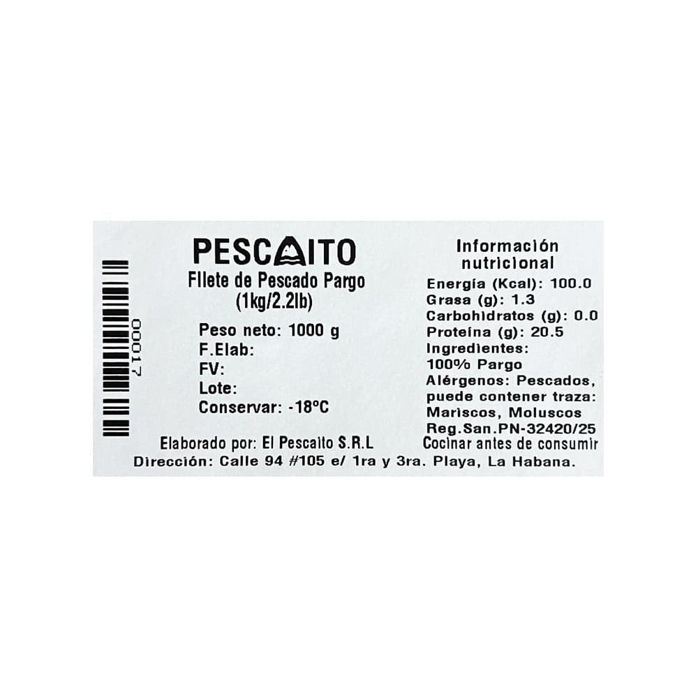 Filete de pescado pargo Pescaito (1 kg / 2.2 lb) - Miniatura 3