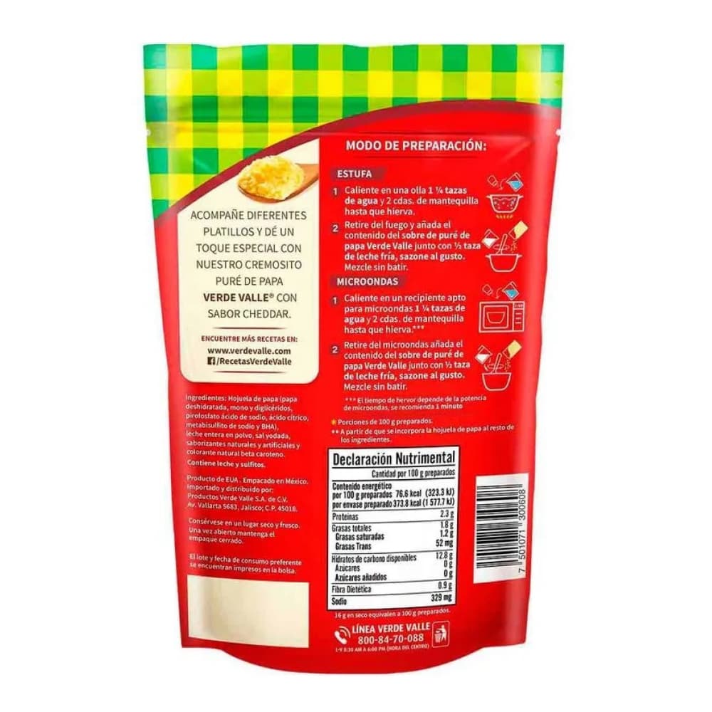 Pure de papá con sabor a queso Verde Valle (80 g / 2.82 oz) - Miniatura 2