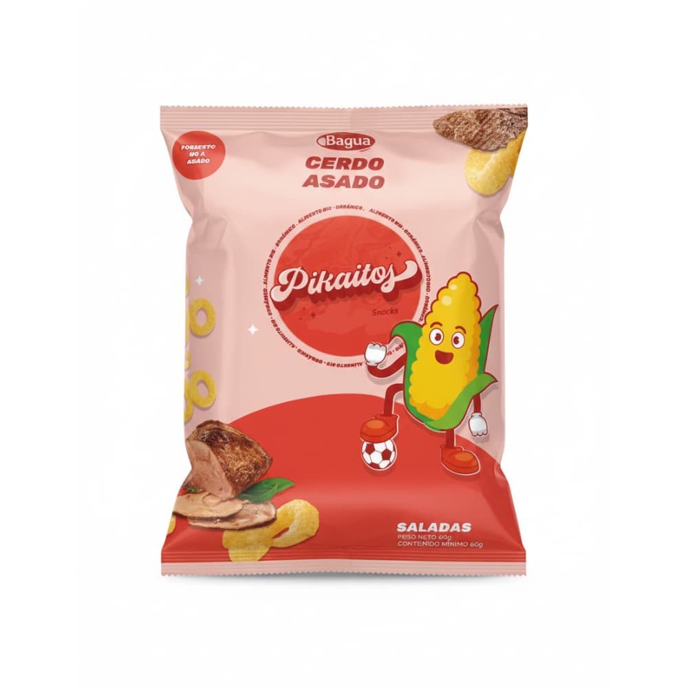 Snacks sabor cerdo asado Pikaitos (60 g / 2.12 oz) - Imagen 1