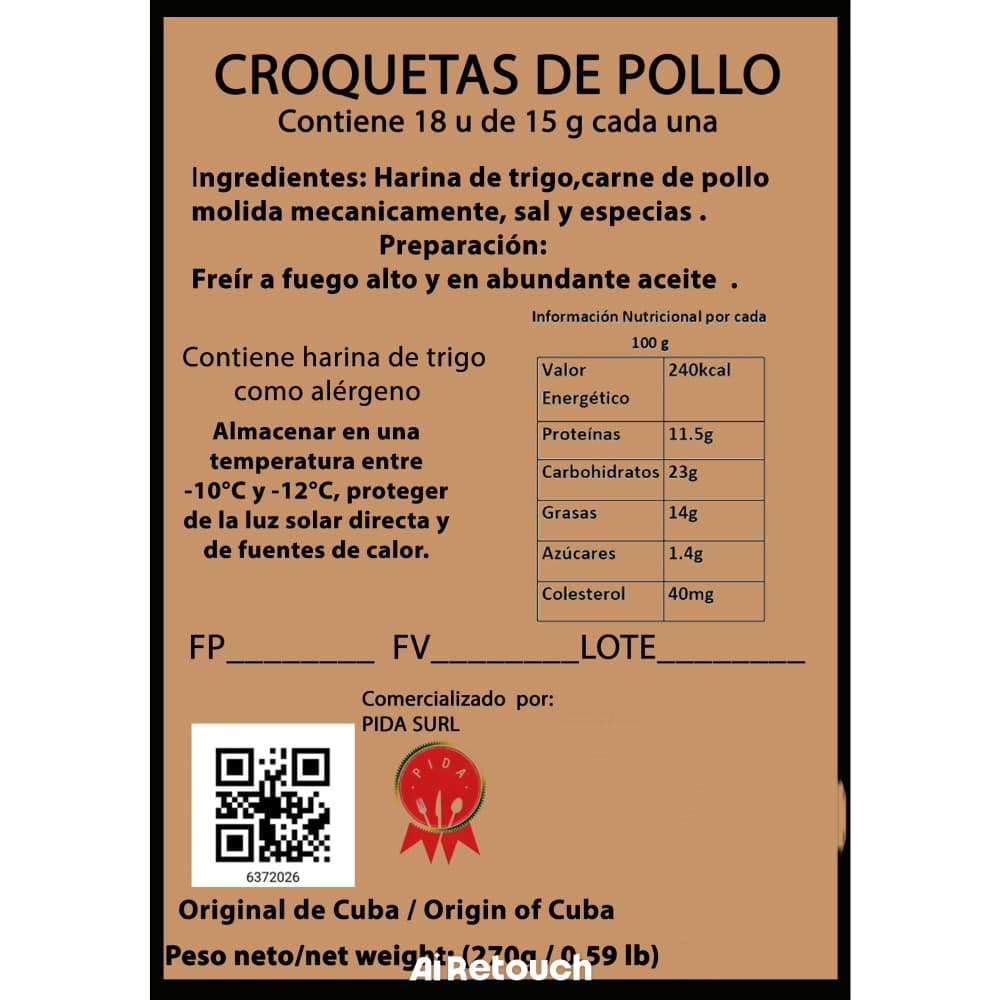 Croquetas de pollo Pida (400 g / 14.11 oz) - Miniatura 3