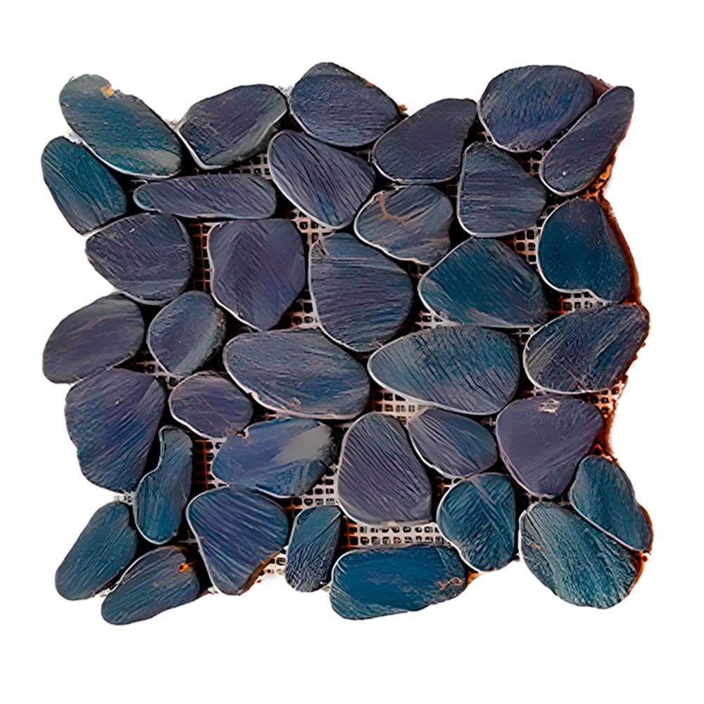 Caja de losas - Mosaico Black beach 27 x 27 cm – piedra de río natural Zeric (10 U) - Miniatura 5