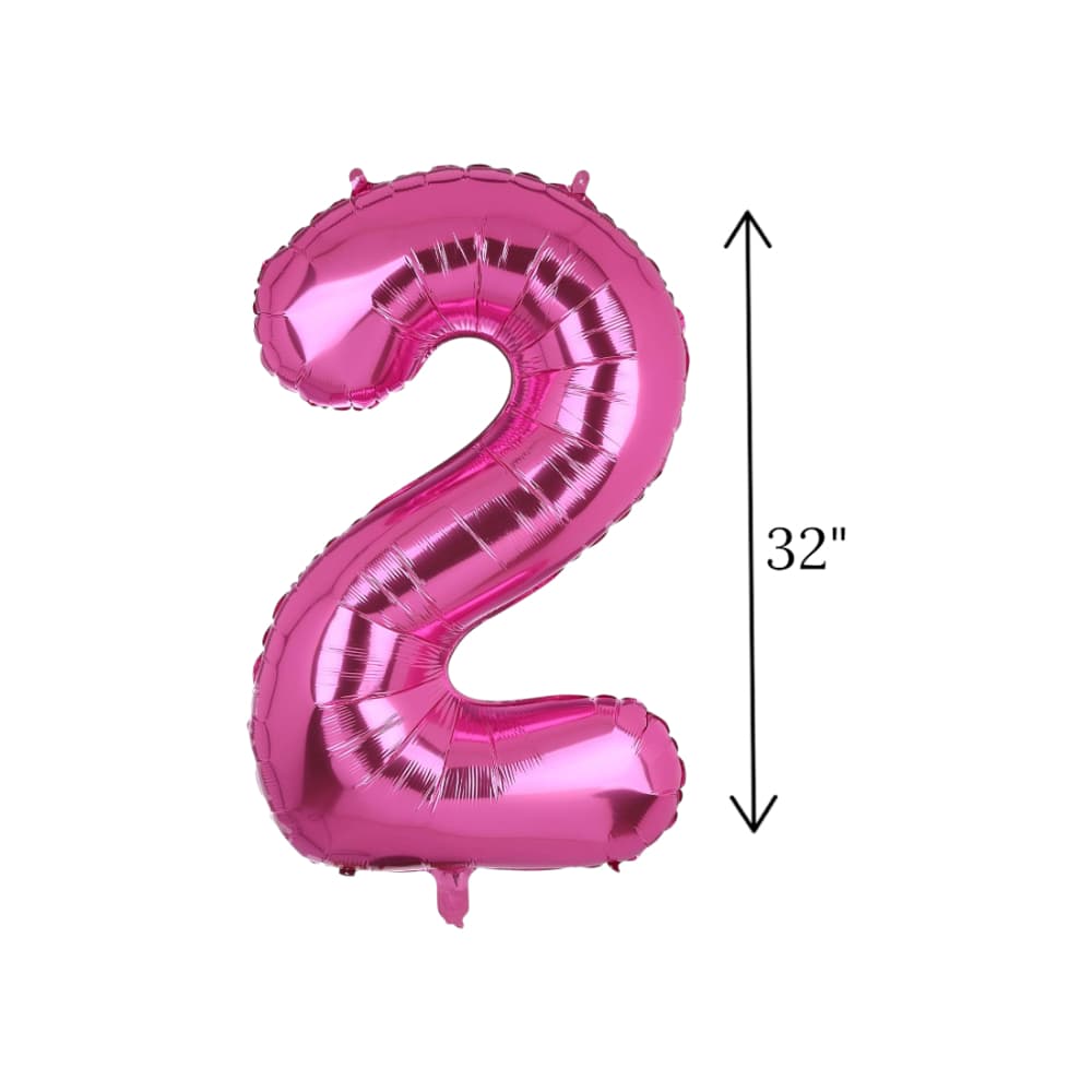 Globo rosado Número 2 Balloon (32 pulgadas) - Miniatura 4