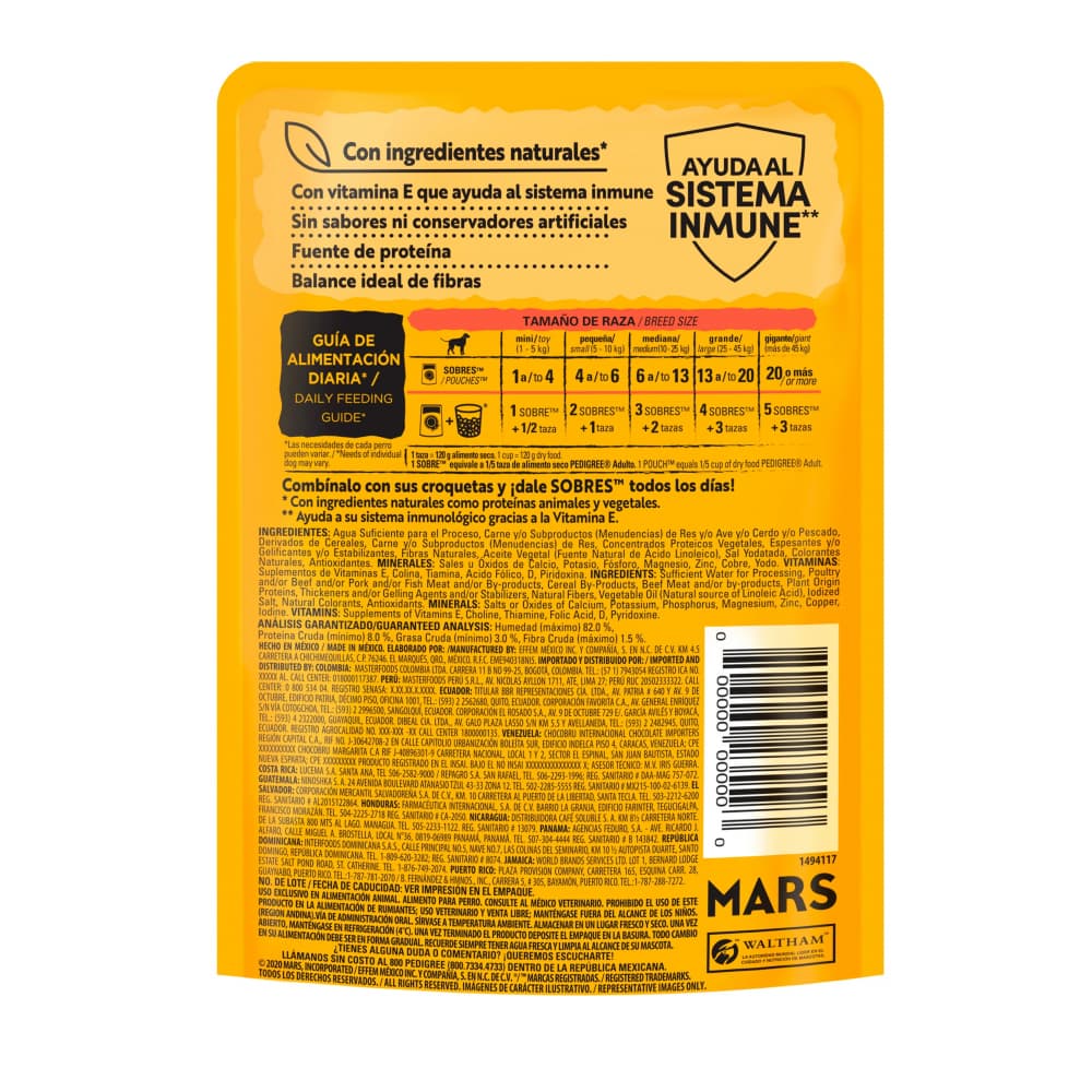 Comida para perros razas pequeñas sabor cordero en filete Pedigree (100 g / 3.5 oz) - Miniatura 4