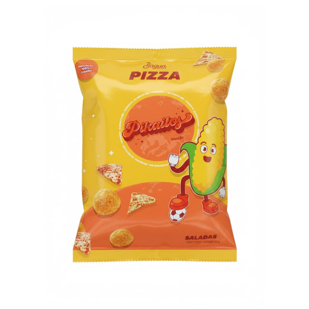 Snacks sabor pizza Pikaitos (60 g / 2.12 oz) - Imagen 1
